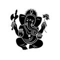 Hindu God Ganesha. Vector illustration. Royalty Free Stock Photo