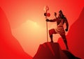 Lord Shiva standing on top of a rock Royalty Free Stock Photo