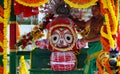 Hindu god Jagannath,balabhadra and Subhadra idols on chariot for rath yatra