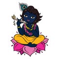 Hindu God Krishna. Royalty Free Stock Photo