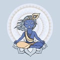 Hindu God Krishna. Royalty Free Stock Photo