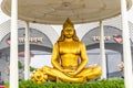 hindu god lord hanumana isolated statue with bright background at morning