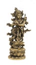 hindu god lord krishna highly decorated and detailed handcrafted vintage bronze statue Royalty Free Stock Photo