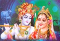 Lord Radha Krishna Beautiful Wallpaper Royalty Free Stock Photo