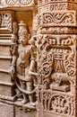 Sculpture of Hindu God at Rani ki vav in Patan, Gujarat Royalty Free Stock Photo