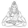 Hindu God Shiva. Vector illustration.