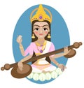 Hindu Goddess Saraswati. Royalty Free Stock Photo