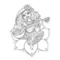 Hindu Goddess Saraswati. Royalty Free Stock Photo