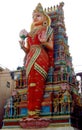 Hindu godess statue on a temple gopuram