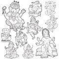 Hindu Gods Line Art Collection