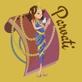 Hindu gods Parvati Invitation cards Dawali Holiday vector illustration