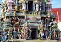Hindu gods statues on a temple gopuram Royalty Free Stock Photo