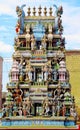 Hindu gods statues on a temple gopuram Royalty Free Stock Photo