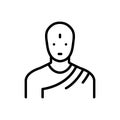 Black line icon for Hindu, scholar and priest Royalty Free Stock Photo