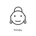 Hindu icon. Trendy modern flat linear vector Hindu icon on white