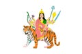 The girl sitting on the tiger . Hindu idol Royalty Free Stock Photo