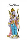 Hindu Lord Rama vector illustration happy ram navmi