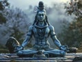 Hindu Maha Shivaratri statue in the garden, Generative AI illustrations