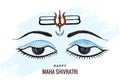 Hindu maha shivratri lord shiva eyes sketch card design