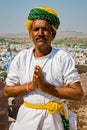 Hindu man standing in front, Jodhpu, Fort Mehrangarh, Rajasthan, India