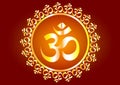 Hindu mantra writing `Shree` and `Aum` or `Om` design Royalty Free Stock Photo