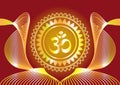 Hindu mantra writing `Shree` and `Aum` or `Om` design Royalty Free Stock Photo