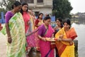 Hindu Married Women Perform Rituals At Kolkata Royalty Free Stock Photo