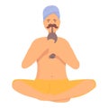 Hindu musician icon cartoon vector. Snake charmer Royalty Free Stock Photo