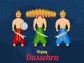 Hindu Mythological Demon King Ravana With His Brother Kumbhkarana And Son Meghnad Standing Together On The Occasion Of Dussehra