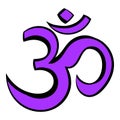 Hindu om symbol icon cartoon