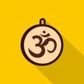 Hindu Om symbol icon, flat style Royalty Free Stock Photo
