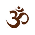 Hindu om symbol icon, flat style Royalty Free Stock Photo