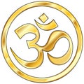 Hindu om vector in gold
