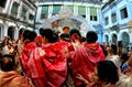 Hindu people celebrating Durga Devi immersion Royalty Free Stock Photo