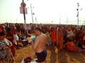 Hindu people celebrating Kumbh festival