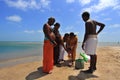 Hindu pilgrims do rituals at Dhanushkodi, Tamil Nadu, India.