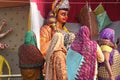 Hindu pilgrims going to take a holy bath.