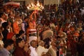 Hindu pilgrims at the Maha Aarti in Pushkar, India