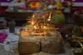 Hindu pooja ritual yagya or yajna, which is fire ceremony performed during marriage, puja and other religious occasions as per Royalty Free Stock Photo