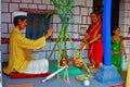 Hindu pooja , Sculpture museum, Kaneri Math, Kolhapur, Maharashtra. Royalty Free Stock Photo