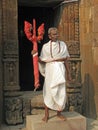 Hindu priest with Krishna simbol