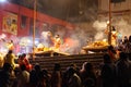 Hindu priest performs the Ganga Aarti ritual. Royalty Free Stock Photo