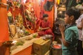 Hindu priest worshipping Lord Hanuman