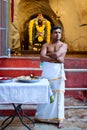 Hindu priests in Batu caves temple Royalty Free Stock Photo