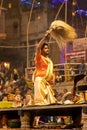 Hindu priests performs aarti