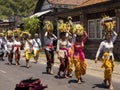 , Hindu procession in ceremony. November 15, 2019, Padagbai, Bali, Indonesia