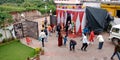 Hindu religious people crowd during lord Ganesha immersion ceremony