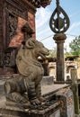 Hindu religious symbols in the Changu Narayan temple in Bhaktapur Royalty Free Stock Photo