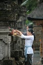 Balinese women performing praying