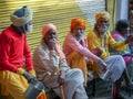 Hindu Religion Saint seating outside Temple in Pushkar.